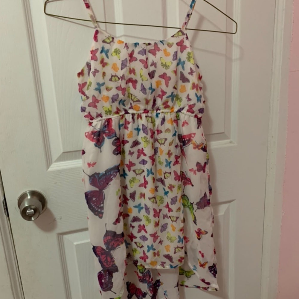 Girls High-Low Casual Butterfly Dress